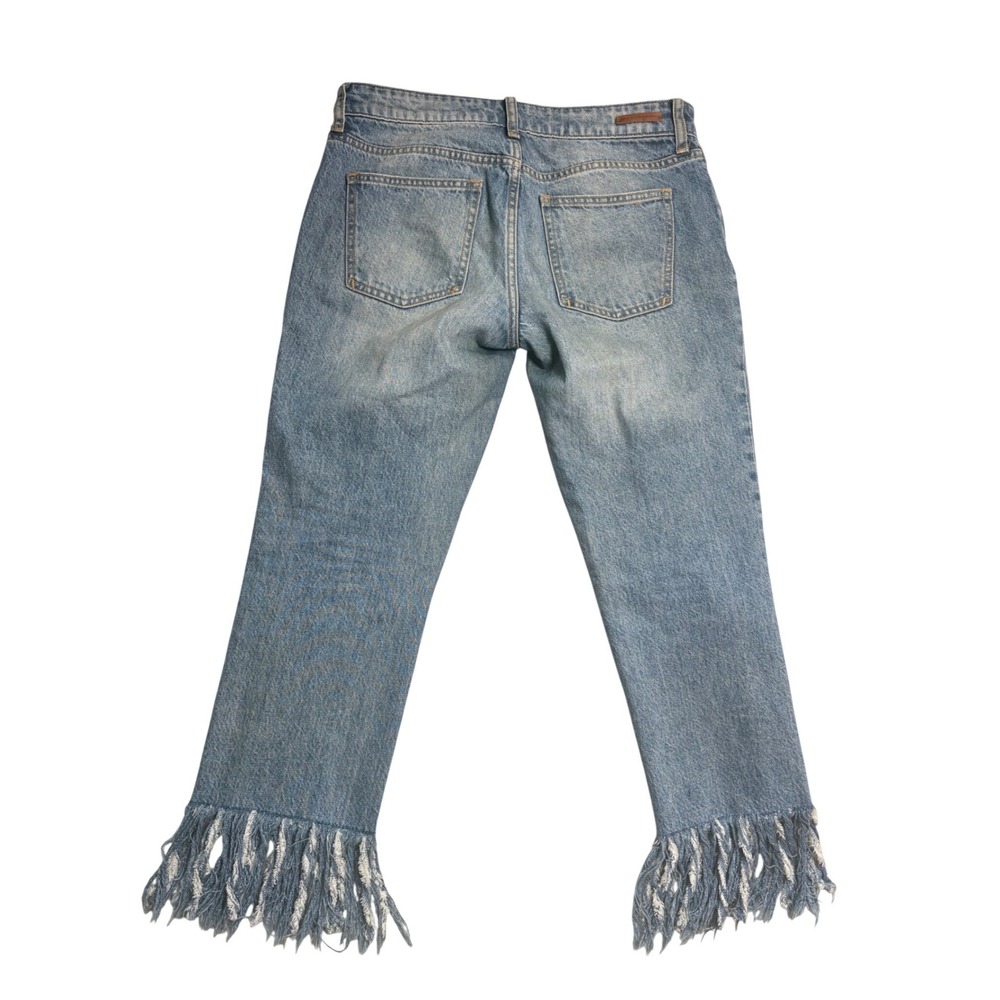 Pilcro and the Letterpress Hyphen Fringe Hem Jeans Blue Denim 27 Anthropologie - Picture 8 of 9